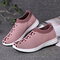 LOSTISY Women Outdoor Casual Shoes Mesh Slip On Platform Sneakers - Pink