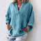 Season New European And American V-neck Long-sleeved Shirt Sets Of Women's Shirts - Blue