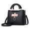 Women Faux Leather Tote Bag Handbag Shoulder Bag - Black