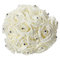 11.8'' Crystal Bridal Bridesmaid Bouquet Foam Flower Roses Wedding Posy - Beige