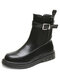 Women Casual Hasp Comfortable Short Boots - Black