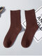 5 Pairs Men Cotton Solid Color Simple Sweat-absorbent Deodorant Warmth Socks - Coffee