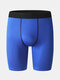 Solid Color Breathable Stitching Design Sport Legging Running Stretch Shorts With Side Pockets - Blue