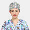 Cartoon Print Tie-back Surgical Caps Scrub Hat - Gray