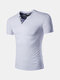Camiseta masculina estampada com gola slim fit verão respirável - Branco