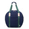 Women National Style Canvas Stripe Travel Bag Luggage Bag  Hobo Handbag - Blue