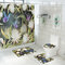 Butterfly Flower Print Shower Curtain Tet Mat Carpet Combination Set Bathroom Decoration - #1