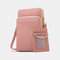 Women Multifunction Multi-Layers Removable Card Pocket Crossbody Bag Phone Bag - Pink