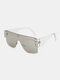 Unisex Resin Half-frame Tinted One-piece Lens Outdoor UV Protection Sunglasses - White