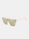 यूनिसेक्स पीसी फुल स्क्वायर फ्रेम वन-पीस गॉगल्स UV प्रोटेक्शन ओवरसाइज़्ड फैशन धूप का चश्मा - गुलाबी