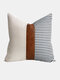 1PC Canvas Stitching Stripes Creative Nordic Home Sofa Couch Car Bed Decorative Cushion Pillowcase Throw Cushion Cover - Navy