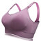 Soft Front Button Wireless Anti Sagging Breast-feed Nursing Bra - Purple