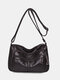 Women Soft PU Leather Anti-theft Vintage Crossbody Bag Shoulder Bag - Brown