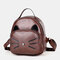 Women Crossbody Bag Cat Pattern Handbag - Brown