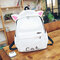 Women Canvas Cute Rabbit Cartoon Backpack Students Cute Schoolbag - White