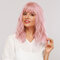 12Inch Synthetic Wig Smoky Pink Medium-length Omelet Curly Hair Wig - 12 Inch
