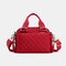 Women Argyle Large Capacity Crossbody Bag Handbag Shoulder Bag Satchel Bag - Red