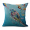 Capa de almofada de algodão estilo floral aquarela pássaro linho capa de almofada de toque macio sofá doméstico escritório - #11