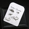 5 Pcs Fashion Crystal Stars Stud Earrings Bohemian Geometric Rhinestones Silver Earrings for Women - Silver