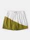 Lightweight Colorblock Shorts Quick Dry Beach Surfing Swim Trunks with Lining for Men - Army Green