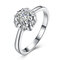 YUEYIN Sweet Ring Flower Big Zircon Ring for Women Gift  - White