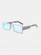Unisex Fashion Simple Outdoor Anti-UV Personality Square Portable Sunglasses - Blue