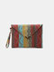 Women Geometric Ethnic Embroidered Clutches Bag - Red