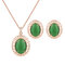 Simple Jewelry Set Resin Earrings Necklace Set - Green