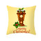 الذهبي جلجل عيد ميلاد سعيد الكتان رمي كيس وسادة أريكة المنزل عيد الميلاد ديكور غطاء الوسادة  - #6