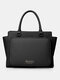 Designer Solid Multifunction Laptop Bag Faux Leather Multi-pocket Waterproof Travel Bag Briefcase Business Handbag Crossbody Bag - Black