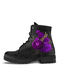 Large Size Casual Floral Print Lace-up Comfortable Combat Boots For Women - Purple