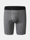 Men Seamless Stitching Sport Legging Running Shapewear Underpants With Pouch - Grey