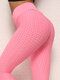 有名なTiktokバブルハイウエスト臀部Yoga女性用レギンス - ピンク