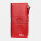 Solid Zipper Multi-slots Casual Card Holder Wallet Purse For Women - Red