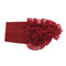 Women Chiffon Elastic Head Band Flower Hair Accessory Beanie Hat UV Protect Sun Hat - Wine Red