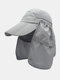 Unisex Dual-use Wide Brim Summer Sunshade Neck UV Protection Breathable Detachable Visors Baseball Hat - Gray