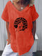 Letter Printed Short Sleeve Casual T-shirt For Women - Orange