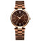 MINI FOCUS Fashion Wristwatch Multicolor Stainless Steel Strap Roman Number Dial Watches for Women - Coffee