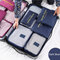 6 Pcs/Set Square Travel Luggage Storage Bags Clothes Organizer Pouch Case - Navy