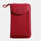 Women Card Slots 6.3 Inch Phone Bag Solid Crossbody Bag - Red