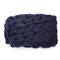120*150cm Soft Warm Hand Chunky Knit Blanket Thick Yarn Wool Bulky Bed Spread Throw - Navy