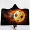 3D Basketball Football Ball Fire Blanket Polyester Flannelette TV Blanket Waerable Hooded Blanket - #9