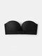 Wireless Front Closure Solid Color Seamless Beauty Comfort Bandeau Strapless Bras - Black