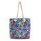Reusable Starfish Canvas Shoulder Bag Travel Shopping Tote Handbag - Blue