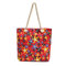 Borsa a tracolla riutilizzabile Starfish Canvas Borsa Travel Shopping Tote Handbag - Rosso