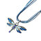 Trendy Colorful Dragonfly Pendant Necklaces Rhinestones Fabric Womens Long Necklaces - Blue
