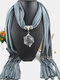 Bohemian Irregular Resin Accessories Alloy Base Women Tassel Pendant Scarf Necklace - #08