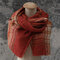 Women Scarf Shawl Wrap Buttoned Retro Crochet Wrap With Ethnic Custom - Red