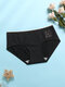 1Pcs Women Cute Bear Pattern Seamless Antibacterial Cotton Cozy Panties In Multi Color - Black