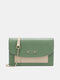 Women Faux Leather Fashion Multifunction Color Matching Chain Crossbody Bag Phone Bag - Green